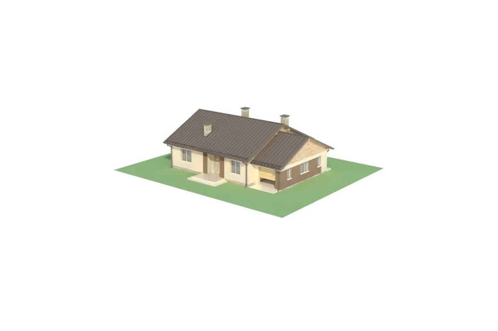 Projekt domu Radostowo N DM-6503 N, parterowy, bez podpiwniczenia, z garażem jednostanowiskowym - model