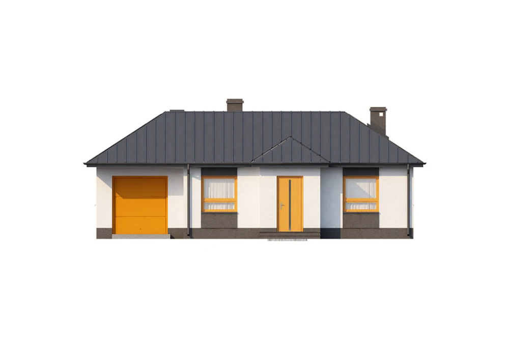 Projekt domu Klonowiec N DM-6018 N, parterowy z garażem, bez podpiwniczenia - elewacja frontowa