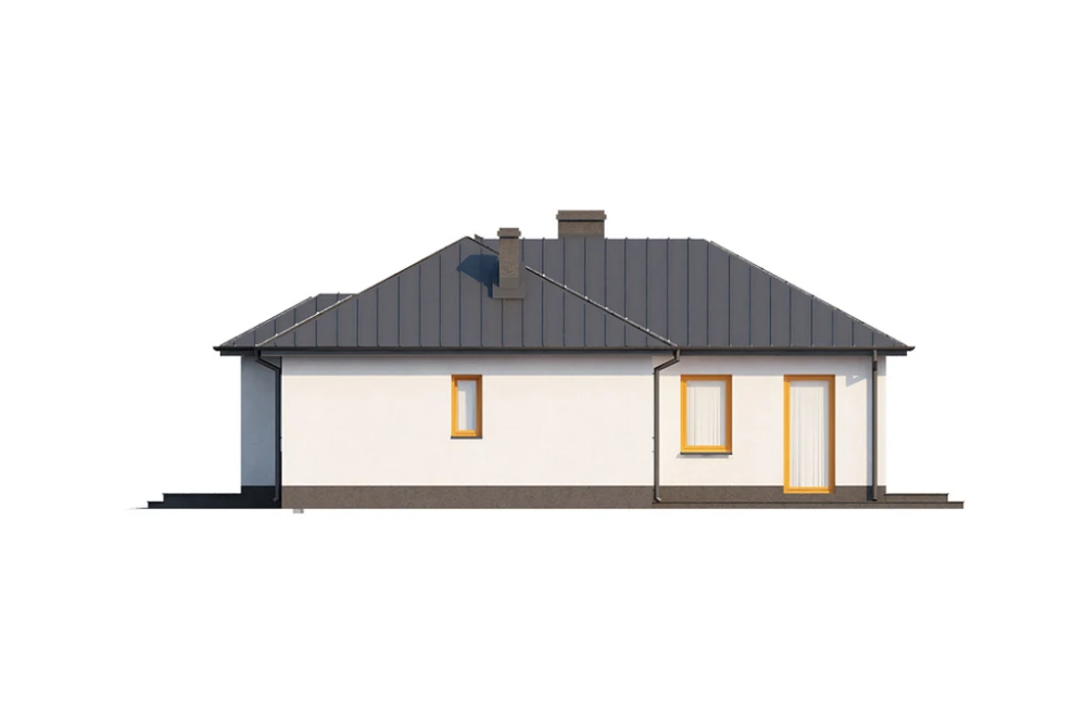 Projekt domu Klonowiec N DM-6018 N, parterowy z garażem, bez podpiwniczenia - elewacja prawa