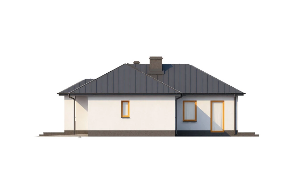 Projekt domu Ulesie N L-6018 N, parterowy z garażem, bez podpiwniczenia - elewacja prawa