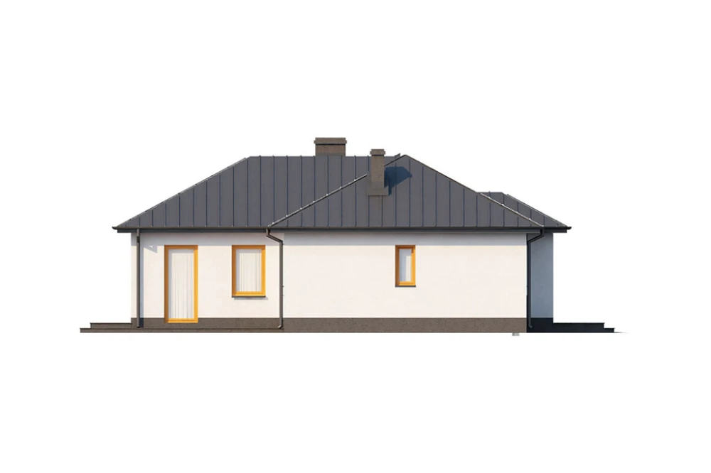 Projekt domu Ulesie N L-6018 N, parterowy z garażem, bez podpiwniczenia - elewacja lewa