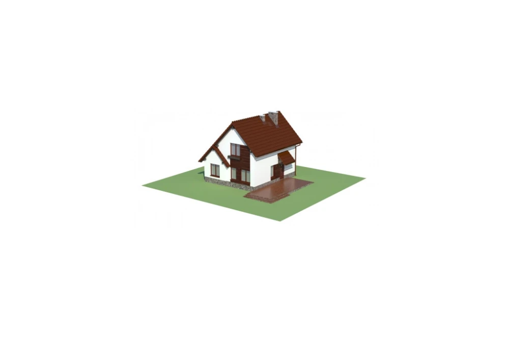 Projekt domu Mszana DM-6024, parterowy z poddaszem mieszkalnym, bez podpiwniczenia - model
