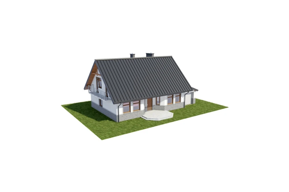 Projekt domu Chociejów N DM-6149 N, parterowy z poddaszem mieszkalnym, z garażem, częściowo podpiwniczony - model