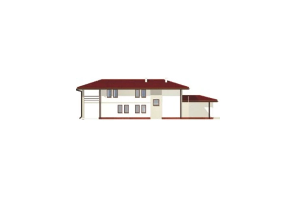 Projekt domu Racewo 2 L-6157, piętrowy z garażem, bez podpiwniczenia - elewacja lewa