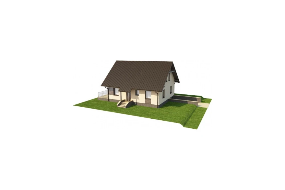 Projekt domu Kazimierzów DM-6164,  parterowy z poddaszem mieszkalnym, z garażem, podpiwniczony - model