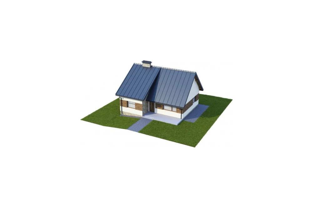Projekt domu Bobrowa DM-6165, parterowy, częściowo podpiwniczony z poddaszem do adaptacji - model