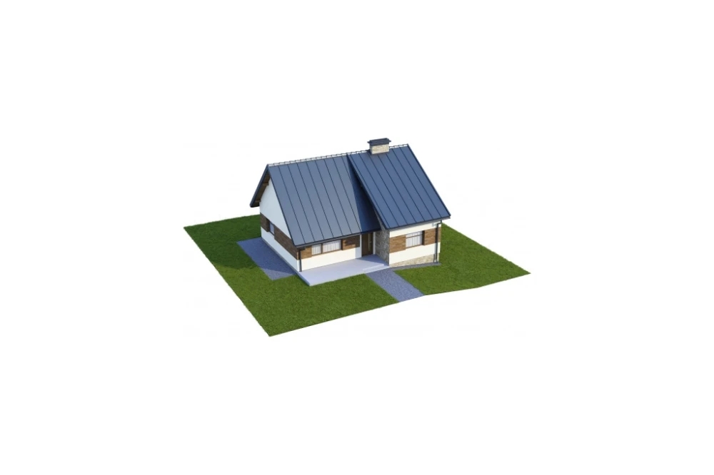 Projekt domu Siółko L-6165, parterowy, częściowo podpiwniczony z poddaszem do adaptacji - model