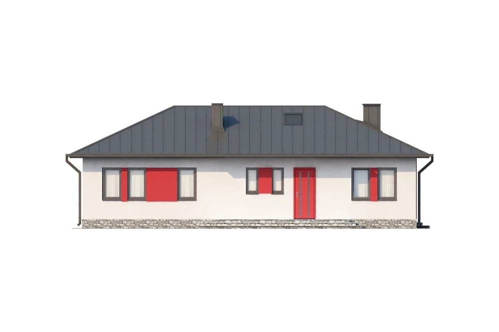 Projekt domu Naruszewo N DM-6087 N, parterowy, bez podpiwniczenia - elewacja frontowa