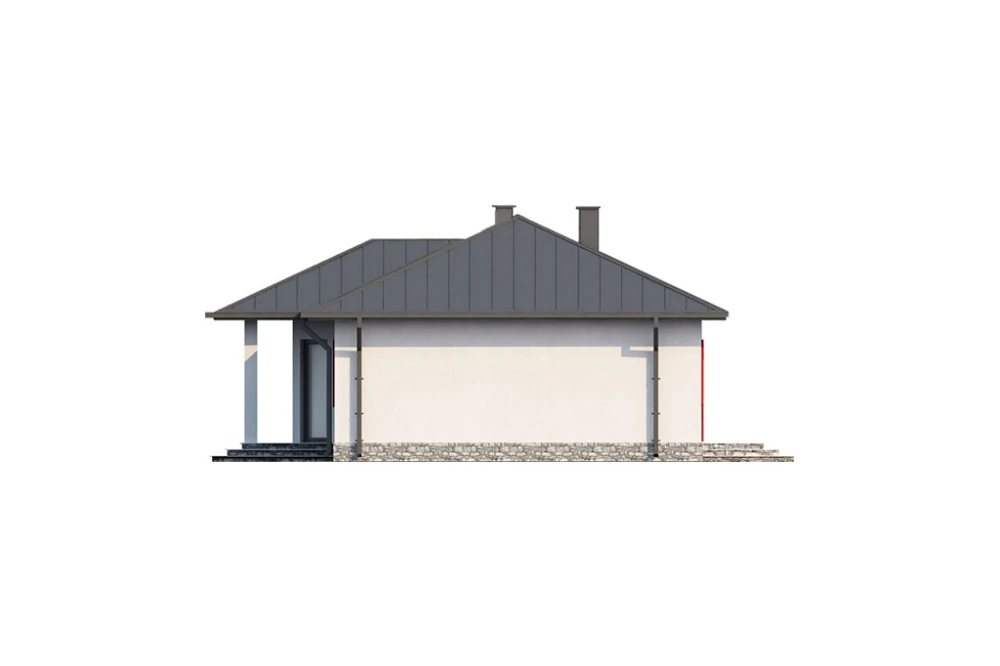 Projekt domu Naruszewo N DM-6087 N, parterowy, bez podpiwniczenia - elewacja lewa