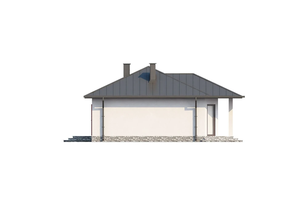 Projekt domu Naruszewo N DM-6087 N, parterowy, bez podpiwniczenia - elewacja prawa