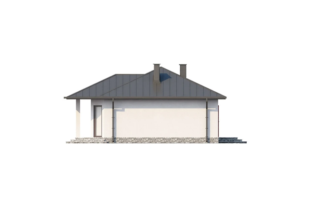 Projekt domu Rojków N L-6087 N, parterowy, bez podpiwniczenia - elewacja lewa
