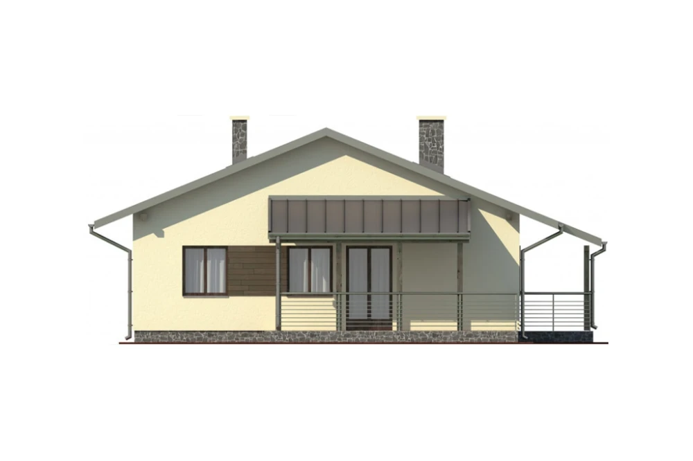 Projekt domu Bzowo DM-6101, parterowy, bez podpiwniczenia - elewacja lewa