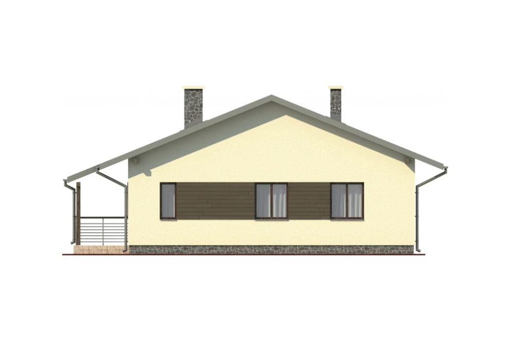 Projekt domu Bzowo DM-6101, parterowy, bez podpiwniczenia - elewacja prawa