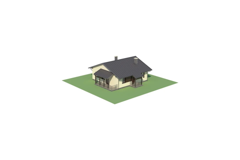 Projekt domu Bzowo DM-6101, parterowy, bez podpiwniczenia - model