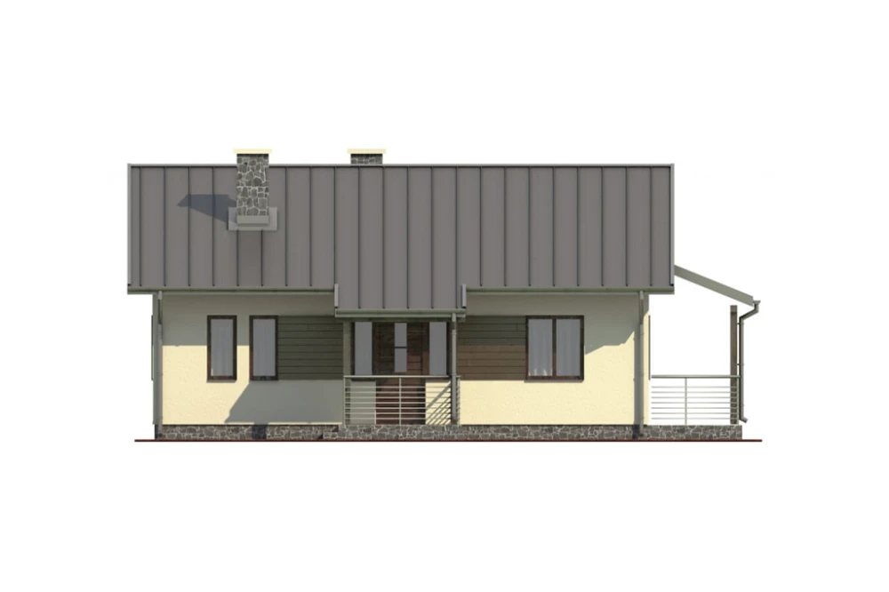 Projekt domu Skolin L-6101, parterowy, bez podpiwniczenia - elewacja frontowa