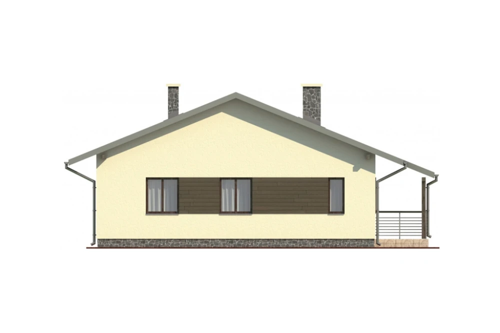 Projekt domu Skolin L-6101, parterowy, bez podpiwniczenia - elewacja lewa