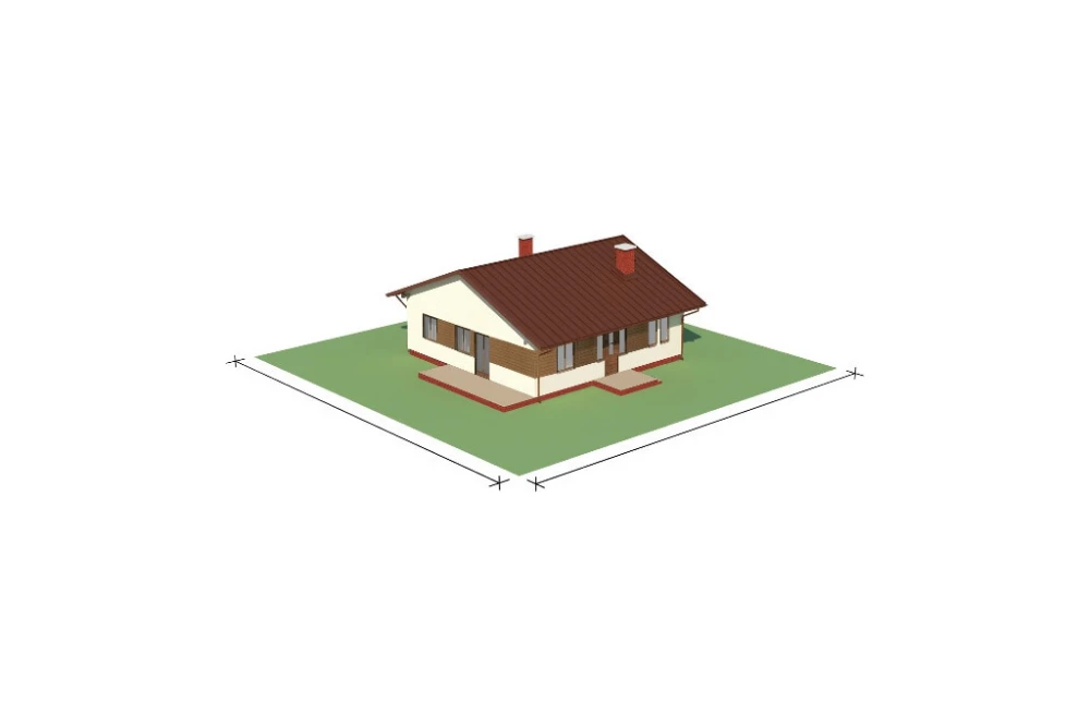 Projekt domu Bzowo N DM-6101 N, parterowy, bez garażu, bez podpiwniczenia - model