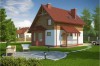 Projekt domu Biskupin tech. DM-6105 tech., parterowy z poddaszem mieszkalnym, bez podpiwniczenia - kolorystyka wersja 3