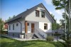 Projekt domu Barcice tech. DM-6106 tech., parterowy z garażem, z poddaszem mieszkalnym, częściowo podpiwniczony - kolorystyka wersja 4