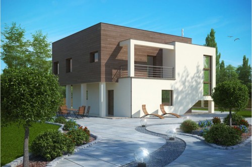 Projekt domu Lubietowo tech. DM-6112 tech., piętrowy, bez podpiwniczenia - kolorystyka wersja 2