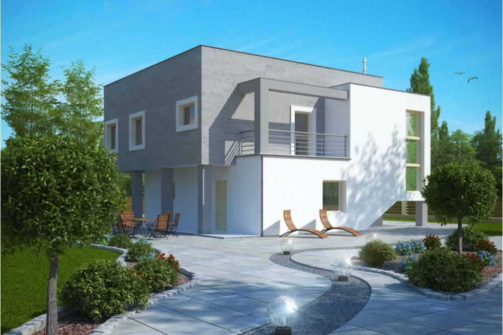 Projekt domu Lubietowo tech. DM-6112 tech., piętrowy, bez podpiwniczenia - kolorystyka wersja 3