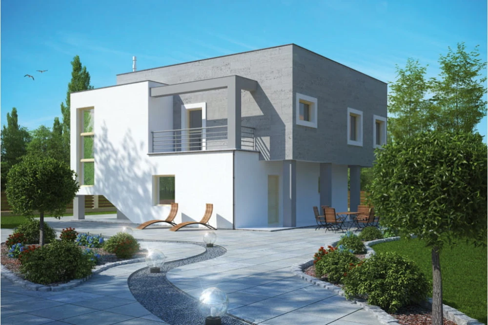 Projekt domu Teletyn tech. L-6112 tech., piętrowy, bez podpiwniczenia - kolorystyka wersja 3