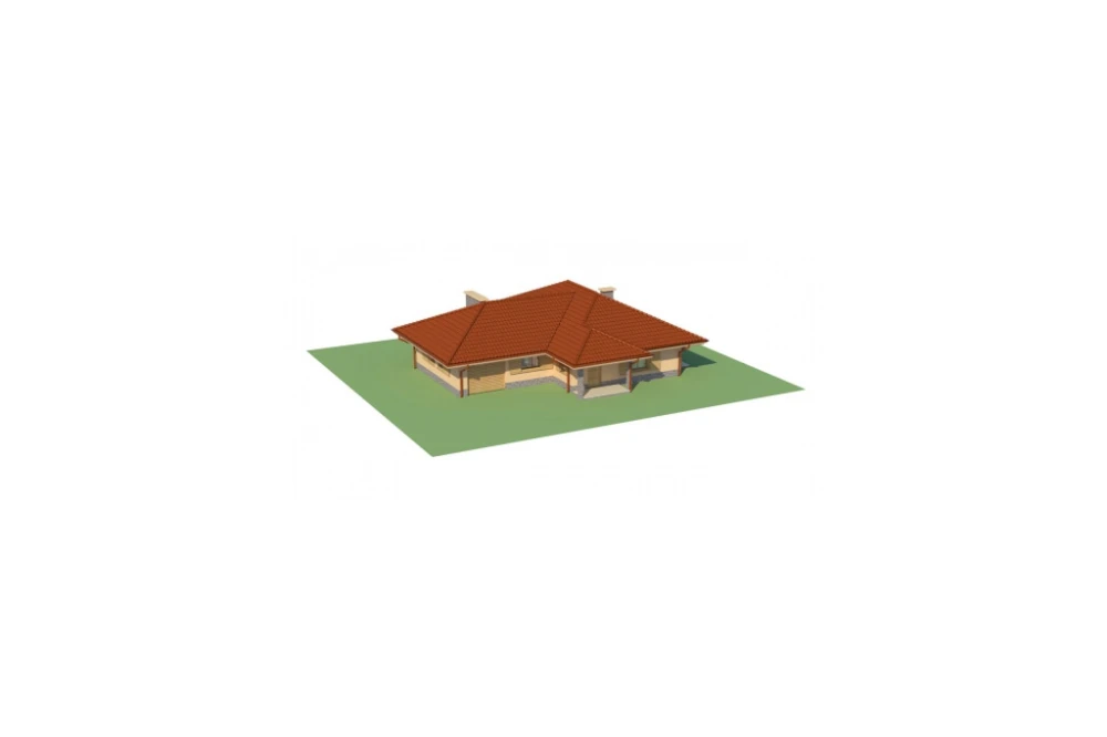 Projekt domu Sękocin DM-6097, parterowy z garażem, bez podpiwniczenia - model