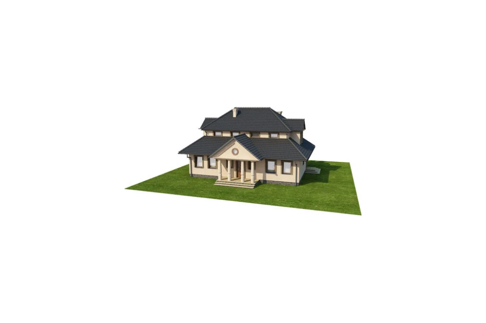 Projekt domu Olchawa DM-6276, parterowy z poddaszem mieszkalnym, bez podpiwniczenia - model