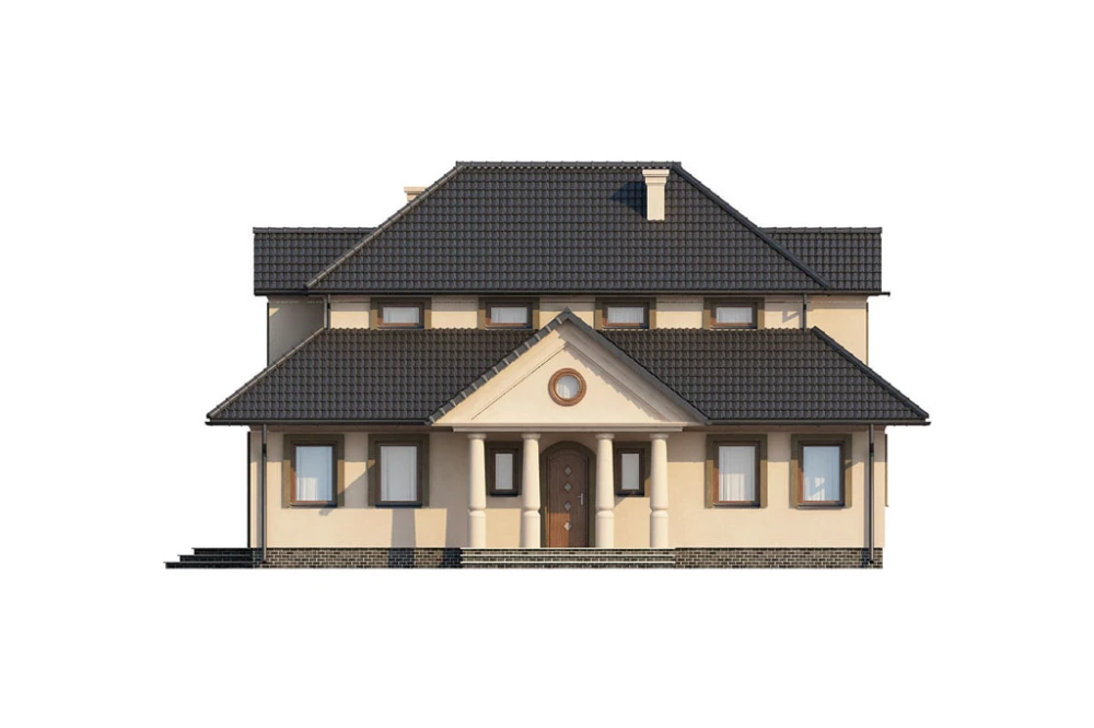 Projekt domu Olchawa 2 L-6276, parterowy z poddaszem mieszkalnym, bez podpiwniczenia - elewacja frontowa