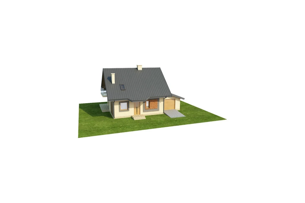 Projekt domu Radziejowice L-6259,  parterowy z garażem, z poddaszem mieszkalnym, bez podpiwniczenia - model