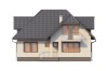 Projekt domu Przybyłów N DM-6262 N, parterowy z poddaszem mieszkalnym, częściowo podpiwniczony - elewacja ogrodowa