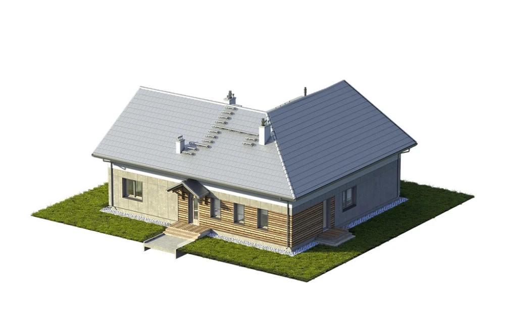 Projekt domu Rido 2 L-6751, parterowy, niepodpiwniczony, bez garażu - model