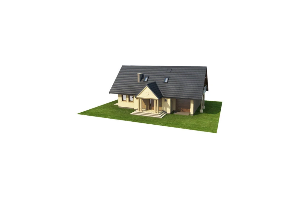 Projekt domu Osieczany DM-6216, parterowy, z garażem, z poddaszem mieszkalnym, bez podpiwniczenia - model
