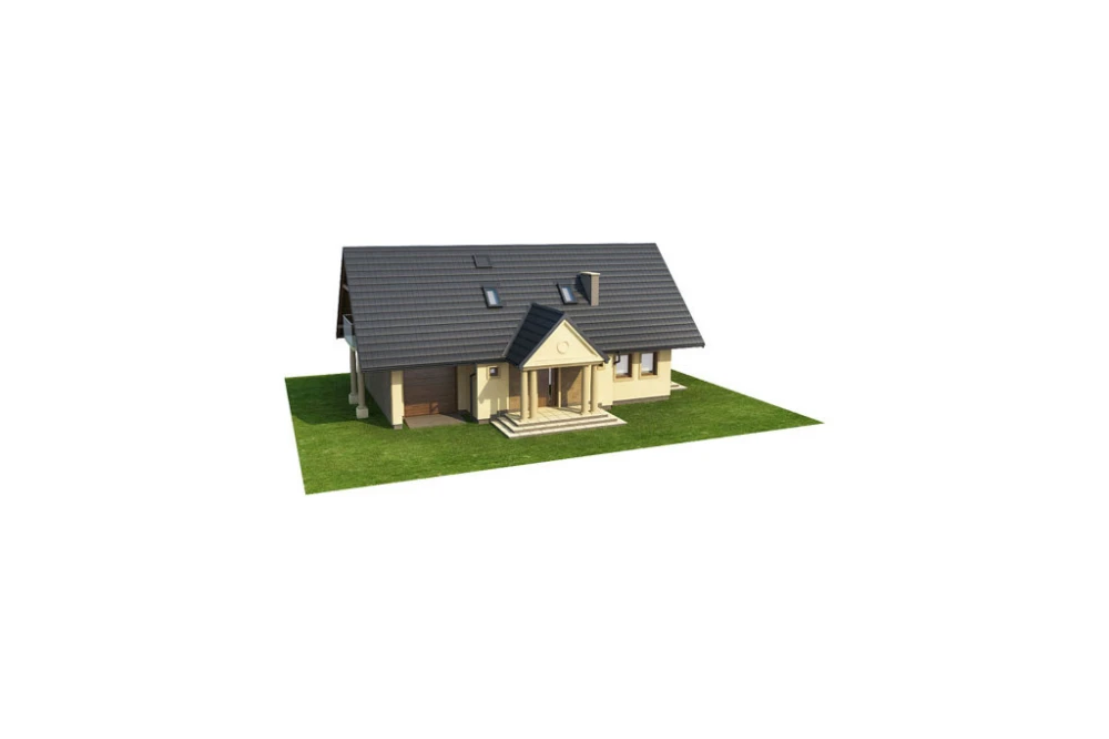 Projekt domu Helenówka L-6216, parterowy, z garażem, z poddaszem mieszkalnym, bez podpiwniczenia - model
