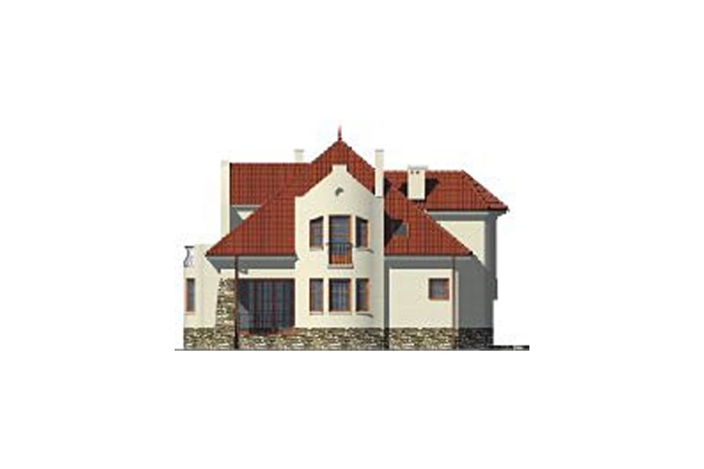Projekt domu Biebrowo DM-6222, parterowy z poddaszem mieszkalnym, bez podpiwniczenia - elewacja lewa