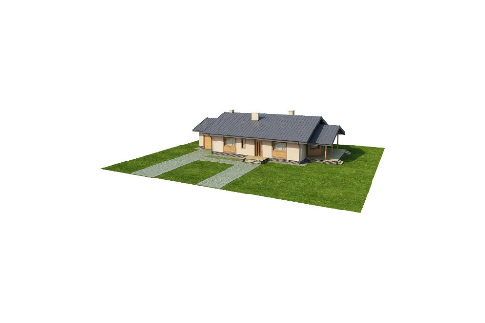 Projekt domu Basinów N DM-6210 N,  parterowy bez podpiwniczenia z garażem - model