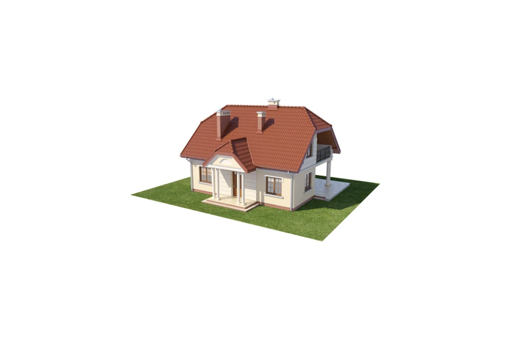 Projekt domu Trzemeszno DM-6214,  parterowy z poddaszem mieszkalnym, częściowo podpiwniczony - model