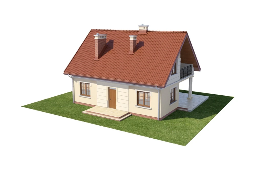 Projekt domu Trzemeszno N DM-6214 N, parterowy z poddaszem mieszkalnym, częściowo podpiwniczony - model