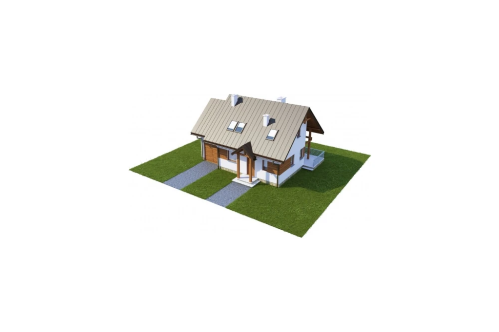 Projekt domu Strzelczyn DM-6183, parterowy z poddaszem mieszkalnym, bez podpiwniczenia - model