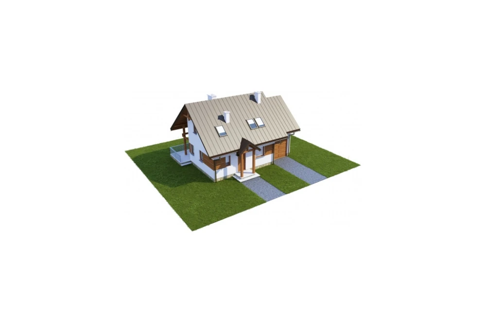 Projekt domu Kalinowice L-6183, parterowy z poddaszem mieszkalnym, bez podpiwniczenia - model