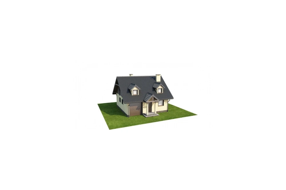 Projekt domu Rajsko L-6187, parterowy z poddaszem mieszkalnym, bez podpiwniczenia - model