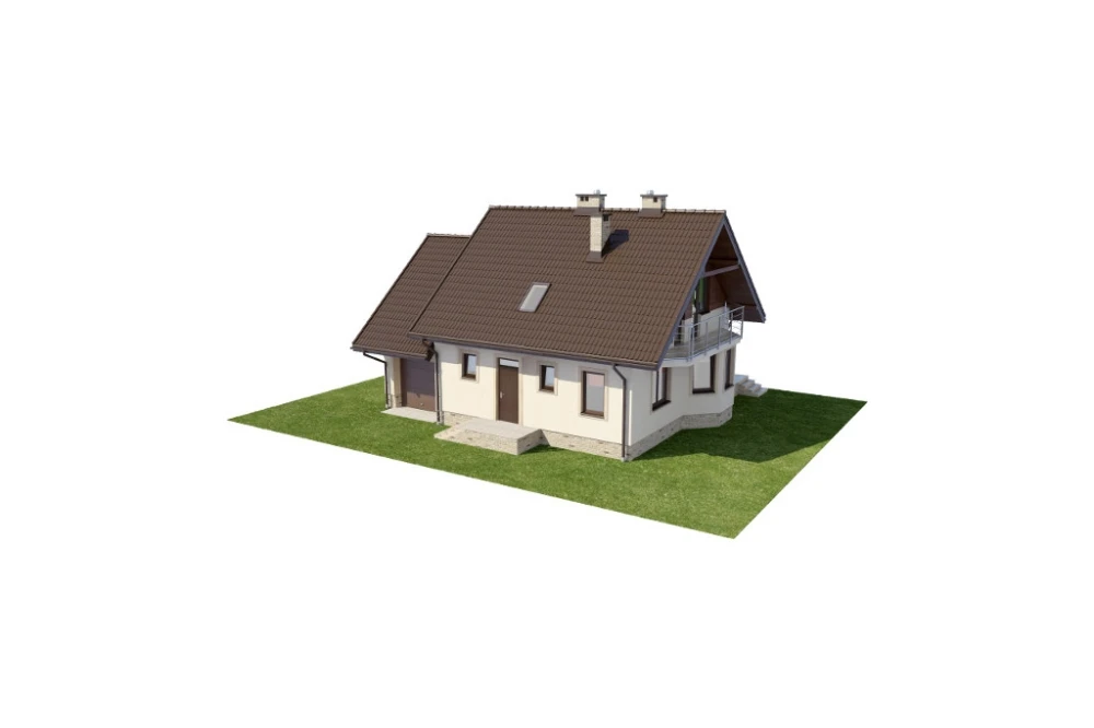 Projekt domu Bliżyce N DM-6199 N, parterowy z poddaszem mieszkalnym, częściowo podpiwniczony, z garażem - model