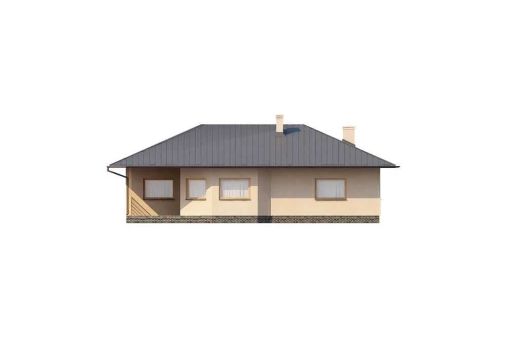 Projekt domu Chraboty DM-6202, parterowy bez podpiwniczenia - elewacja ogrodowa