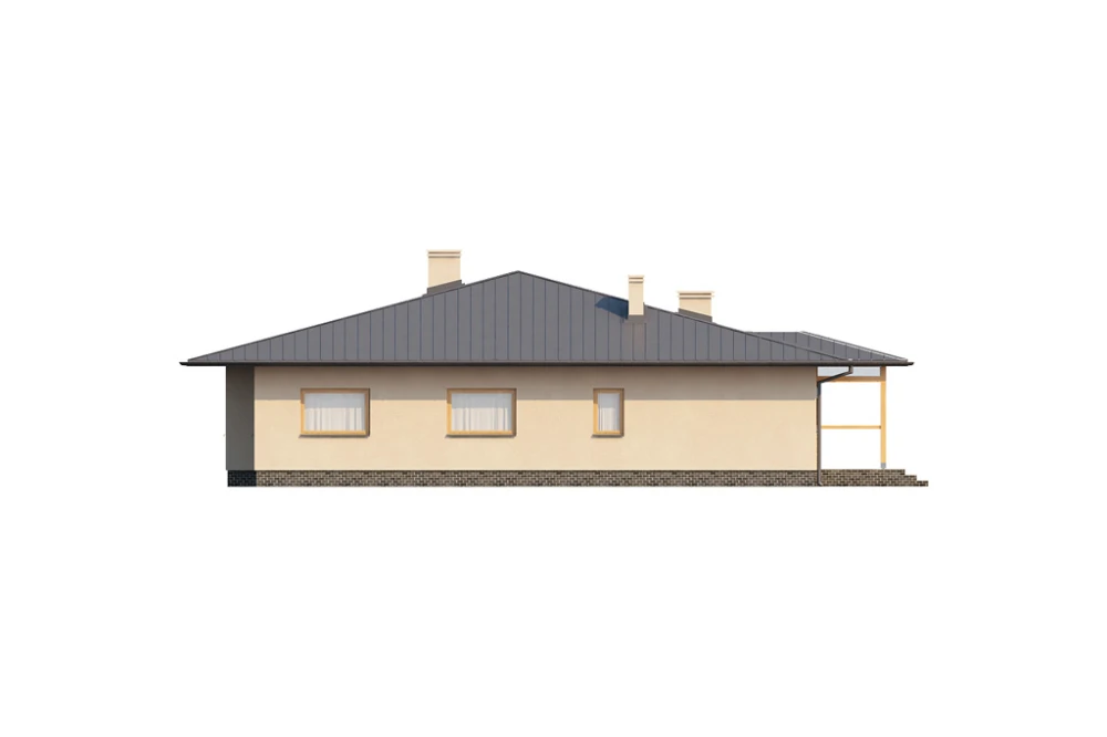 Projekt domu Chraboty DM-6202, parterowy bez podpiwniczenia - elewacja lewa