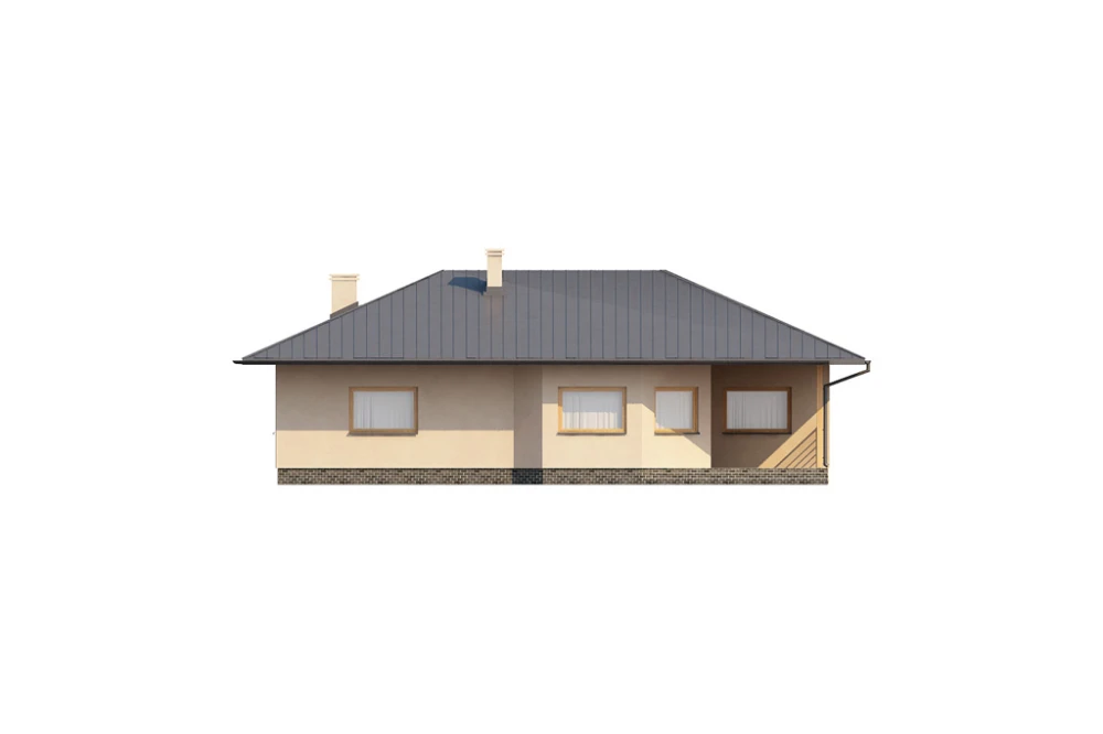 Projekt domu Werechanie L-6202, parterowy bez podpiwniczenia - elewacja ogrodowa