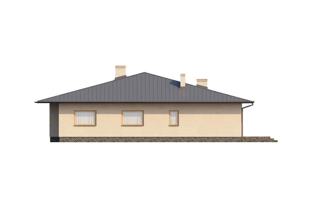 Projekt domu Chraboty N DM-6202 N, parterowy bez podpiwniczenia - elewacja lewa