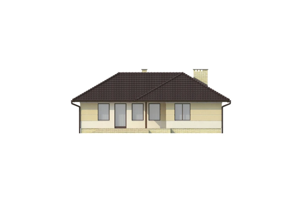Projekt domu Rzeszotary L-6191, parterowy, częściowo podpiwniczony - elewacja ogrodowa