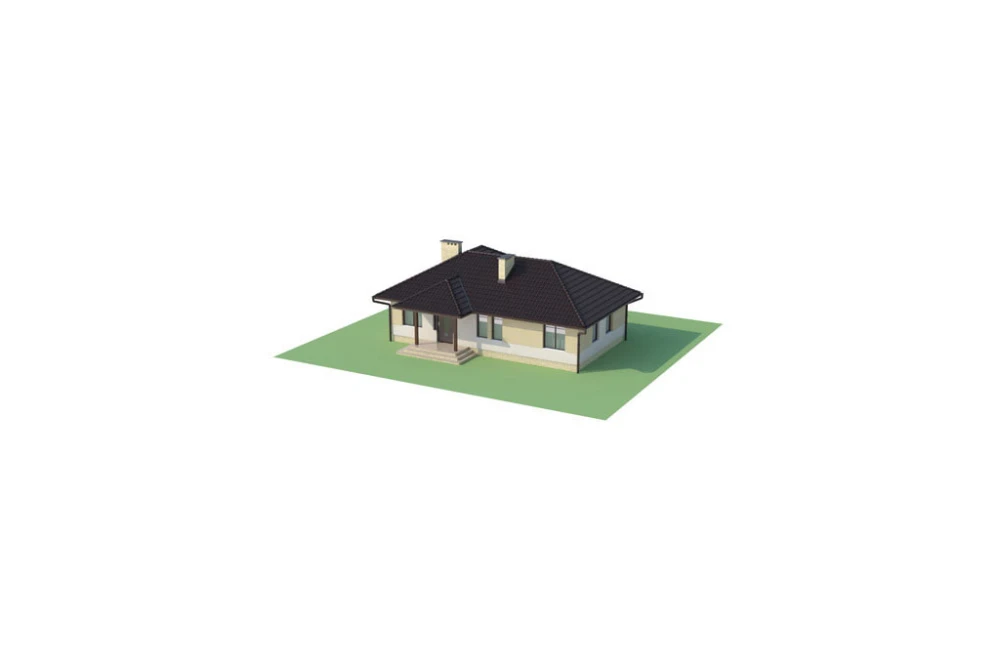 Projekt domu Rzeszotary L-6191, parterowy, częściowo podpiwniczony - model