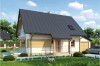 Projekt domu Puzary tech. L-6294 tech., parterowy z poddaszem użytkowym, z garażem jednostanowiskowym, częściowo podpiwniczony - kolorystyka wersja 4