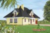 Projekt domu Tymbark tech. DM-6340 tech., parterowy z poddaszem mieszkalnym, częściowo podpiwniczony, z garażem - kolorystyka wersja 4